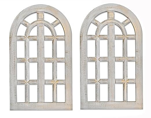 Decorative & Hand Crafted Wooden Decor Window Wall Panel