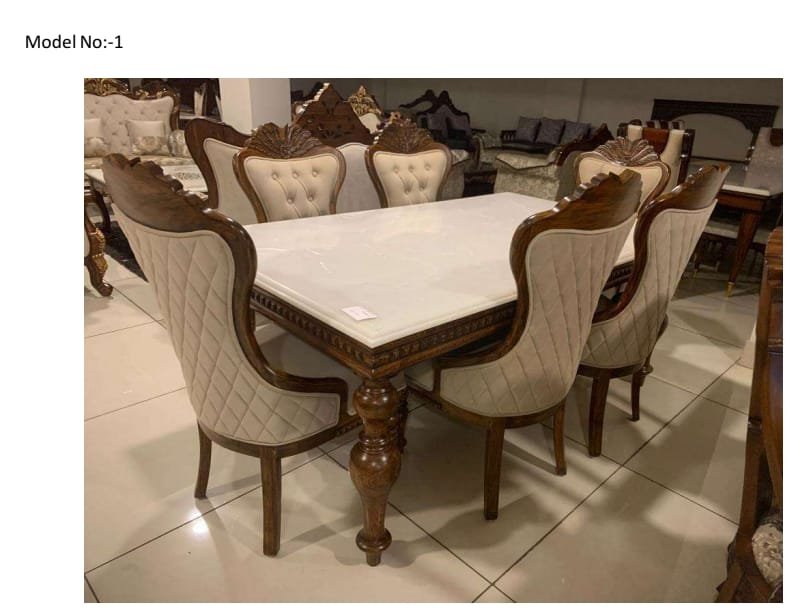 Luxury Wooden Dining Table Set (6 Seater)(Model No.1)